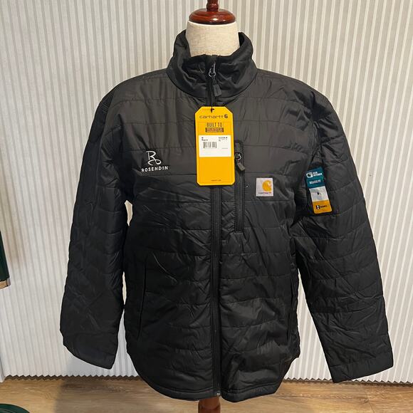 CARHARTT Men's Rain Defender Gilliam Jacket Size M In Black - Picture 2 of 11